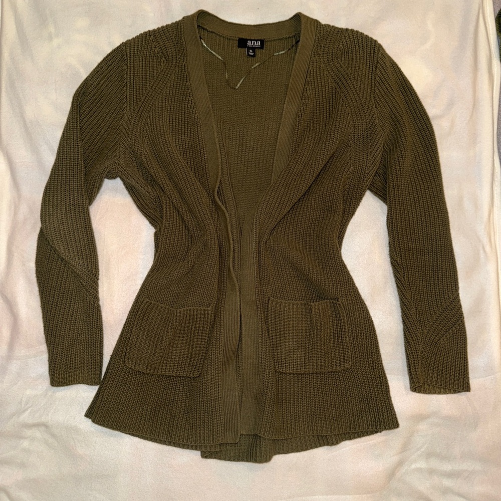 Olive Green XL Women's Cardigan w/ Pockets